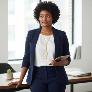 VTG Elegant Classy Kenneth Lane Lariat Pendant Necklace Goldtone 15" Length